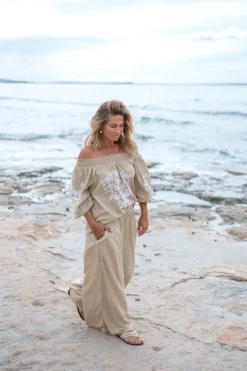 Chemisier Selena Bordado Sand