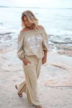 Chemisier Selena Bordado Sand