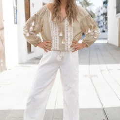 Chemisier Tassel Beige