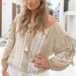 Chemisier Tassel Beige
