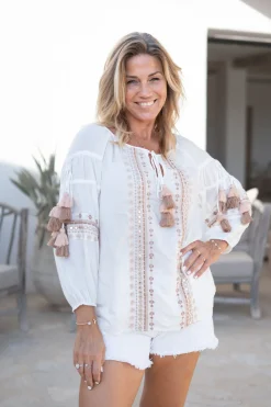 Chemisier Tassel Riqueza Blanc