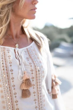 Chemisier Tassel Riqueza Blanc