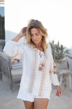 Chemisier Tassel Riqueza Blanc