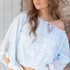 Chemisier Yira Bordado Bleu