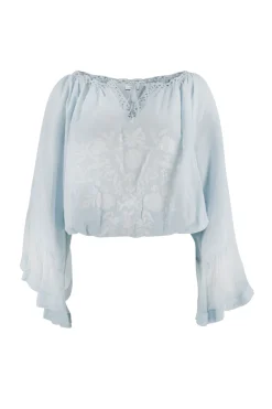 Chemisier Yira Bordado Bleu