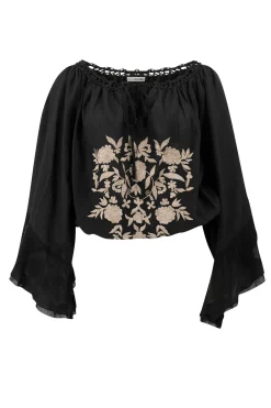 Chemisier Yira Bordado Noir