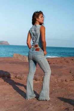 Denim Jeans - Flared - Ruffled