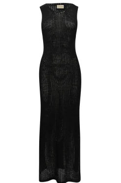 Felin Ajour Robe en maille noire