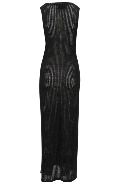 Felin Ajour Robe en maille noire