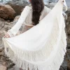 Foulard à franges Flecos Ecru