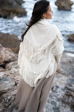Foulard à franges Flecos Ecru