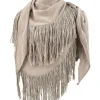 Foulard à franges Flecos Sable foncé