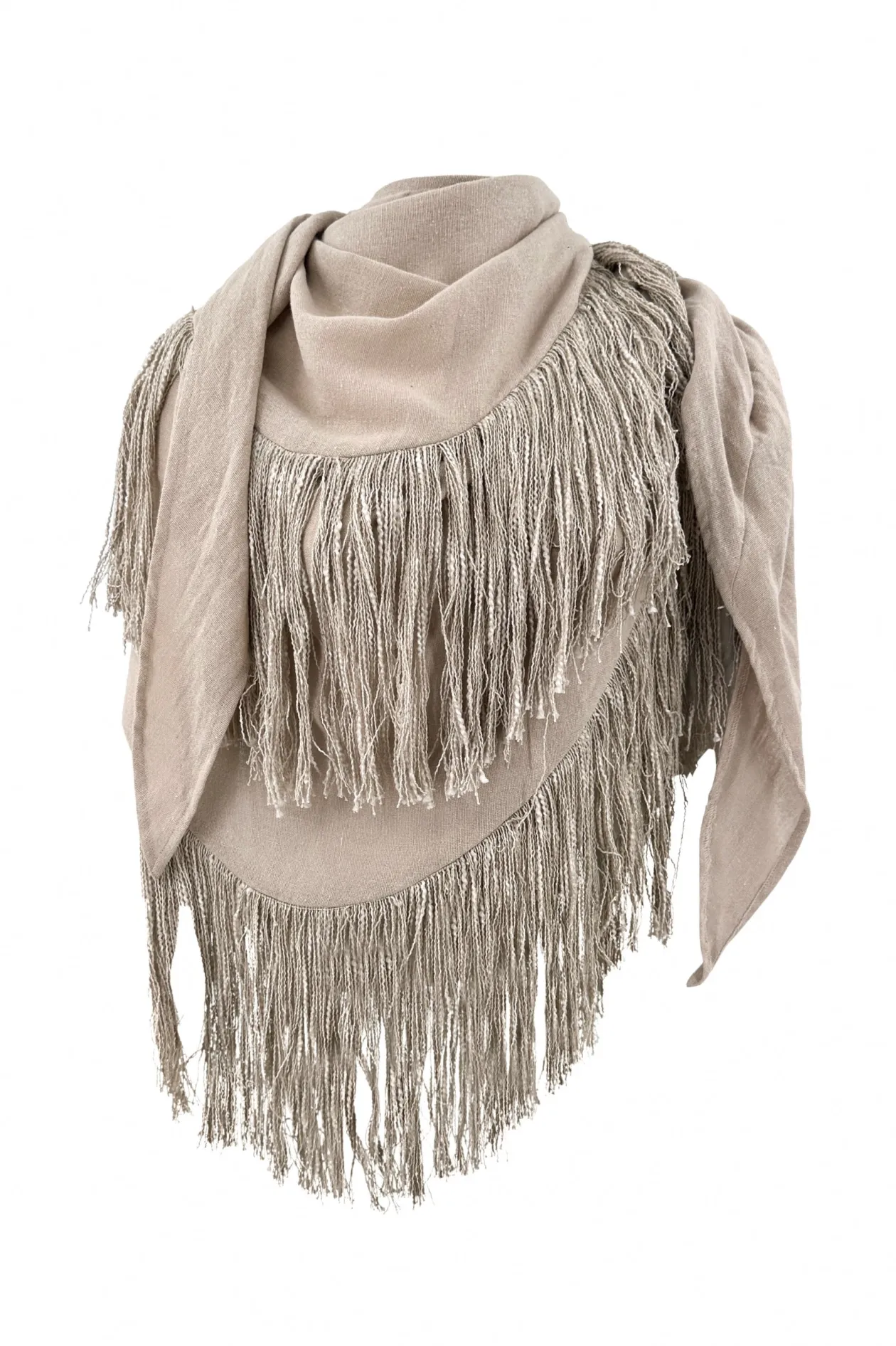 Foulard à franges Flecos Sable foncé