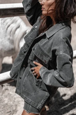 Gael Denim Jacket Stone Grey