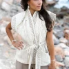 Gilet à franges Esthetica Ecru