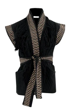 Gilet à franges Esthetica Noir