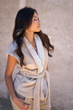 Gilet en fourrure Corazon Sand