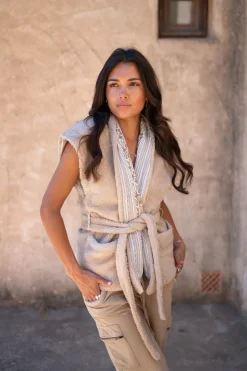 Gilet en fourrure Corazon Sand