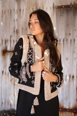 Gilet en fourrure Sonrisa Noir