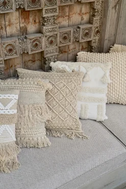 Housse de coussin tissée à la main Style Ivoire50x50cm
