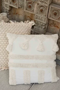 Housse de coussin tissée à la main Style Ivoire50x50cm