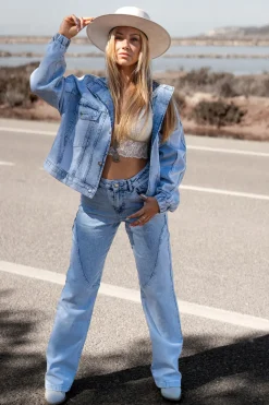 Jeans en denim Miley Bleu clair