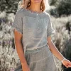 Jupe courte Lin Khaki