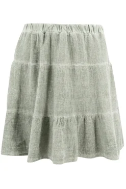 Jupe courte Lin Khaki