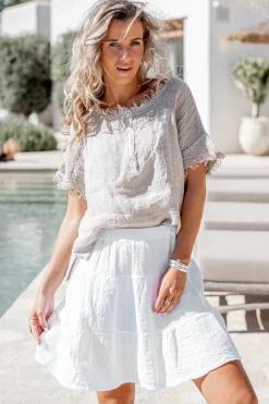 Jupe courte Lin White