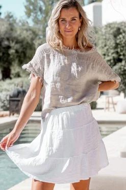 Jupe courte Lin White