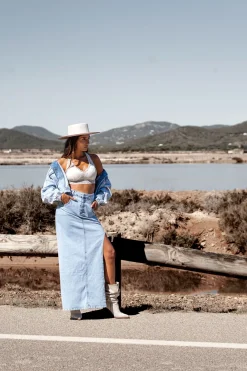 Jupe en jean Miley Bleu clair