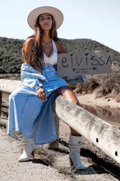 Jupe en jean Miley Bleu clair