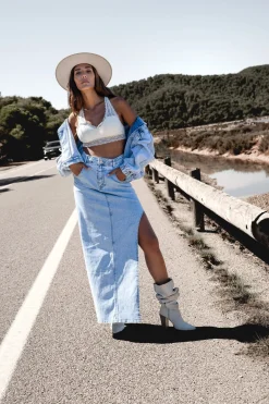 Jupe en jean Miley Bleu clair