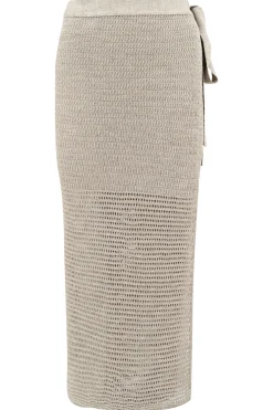Jupe enveloppante en tricot Eve Tender Taupe
