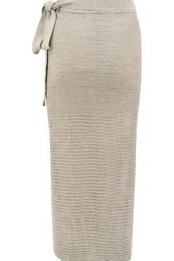 Jupe enveloppante en tricot Eve Tender Taupe