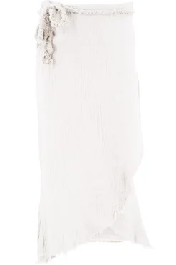 Jupe large en lin blanc