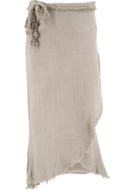 Jupe large en lin Taupe