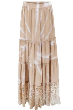 Jupe longue Lucia Batik Taupe