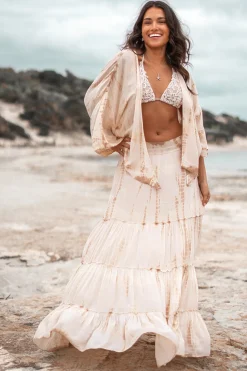 Jupe tzigane Lucia Tie Dye Taupe