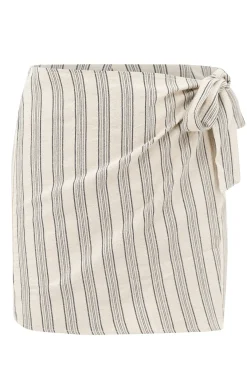 Jupe-short Ivy à rayures Beige/Noir