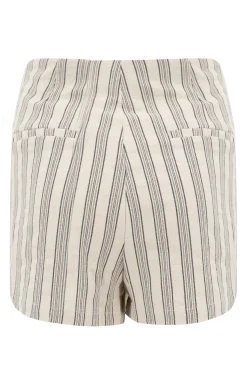 Jupe-short Ivy à rayures Beige/Noir