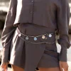 Jupe-short Seth Taupe foncé