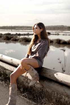 Jupe-short Seth Taupe foncé