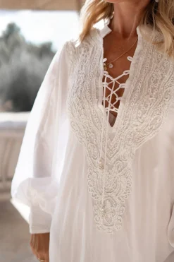 Kaftan Gabriela Granada Blanc