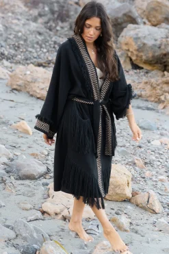 Kimono à franges Esthetica Noir