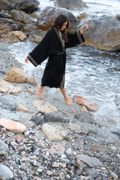 Kimono à franges Esthetica Noir