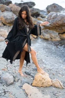 Kimono à franges Esthetica Noir