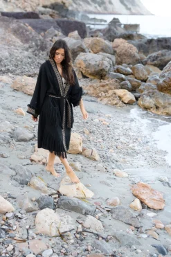 Kimono à franges Esthetica Noir