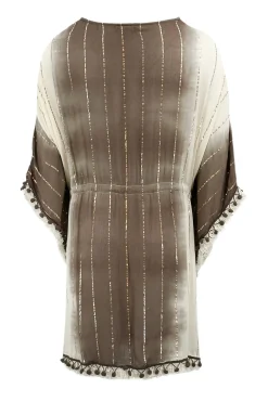 Kimono court Aine Lurex Beige/Brown