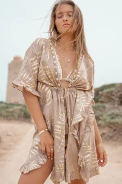 Kimono court Leafy Taupe